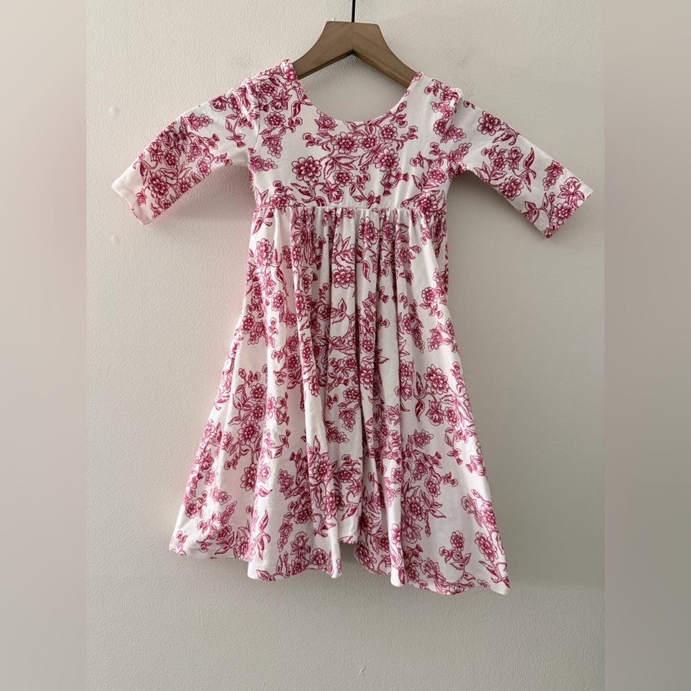 Remie Girl Twirl Dress Red Floral Size 6